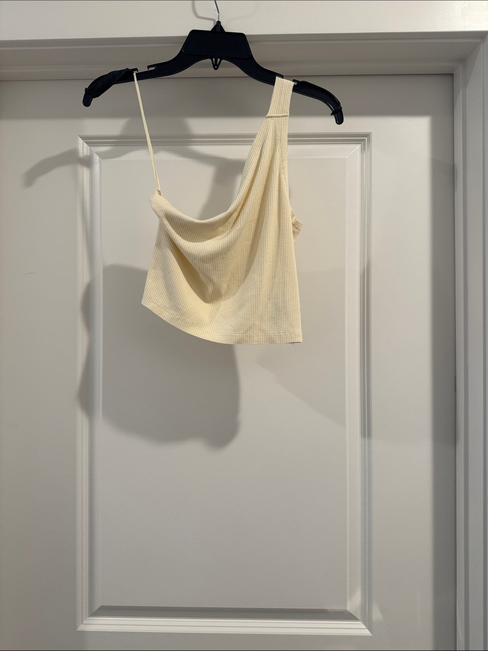 Urban Outfitters Cream Asymmetric Draped Crop Top